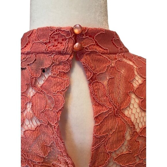 NWT Nanette Lepore Women's Light Flamingo Lace Sleeveless Blouse Size Large - Picture 4 of 7